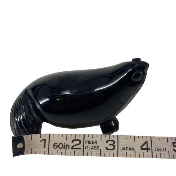Vintage seal black onyx statue - Picture 7 of 8